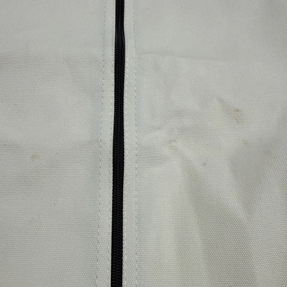 Hermès White Garment Bag Brown Trim Logo Zipper Closure Handles large 61x26 - Picture 4 of 5